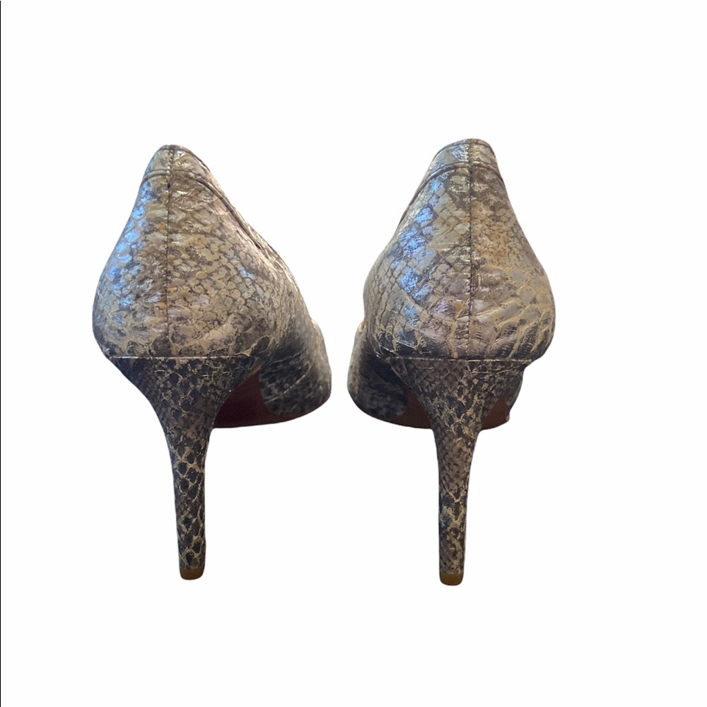 Ann Taylor Silver Python Pointed Toe Heels - image 5